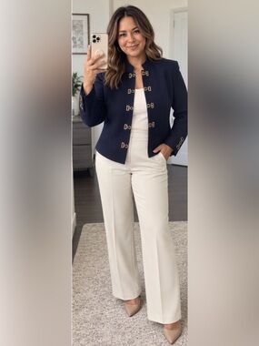 St.John Elegant Navy Blue Women's Jacket sz 2